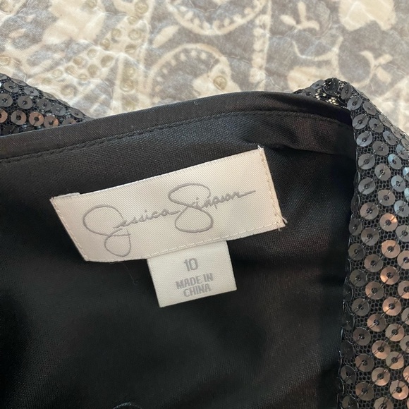 Jessica Simpson Sequin Feather Black Dress Party Cocktail size 10 NWTs - Picture 11 of 16